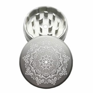 USA Made: Web Mandala, The Puck® Grinder, Gen II, Silver, 63mm, 2-Piece