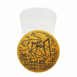 Aliens Weed Container Airtight Jar – Glass Herb Storage 200ml Bamboo Lid