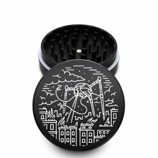 USA Made The Puck® Grinder: Aliens, Black, 3.500 inch [90mm], 2 Piece
