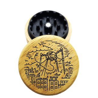 The Hybrid™ Mini Grinder: Aliens – Mini Wooden Herb Grinder 2.3" Two Piece