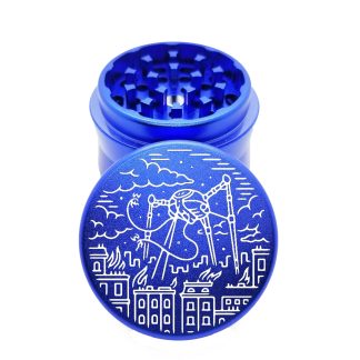 Aliens Blue Portable Weed Grinder – Small 4 Piece Grinder