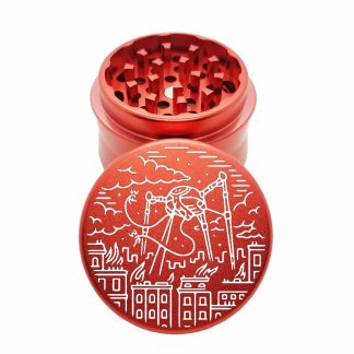 Aliens Red Mini Weed Crusher – 4 Piece Kief Catcher Grinder