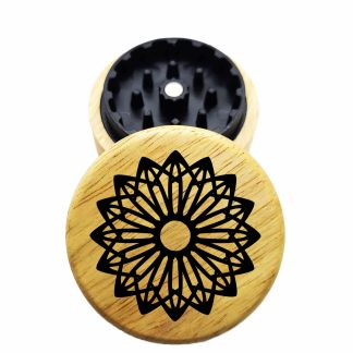 The Hybrid™ Mini Grinder: Amaryllis – Compact Wooden Herb Grinder 2.3" – 2PC