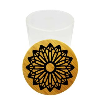 Amaryllis Mandala Airtight Glass Stash Jar 200ml – Smell Proof Bamboo Lid Herb Storage Container