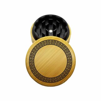 USA Made The Puck® Hybrid™ Grinder: Aztec – 70mm Wooden Herb Grinder | Two Piece