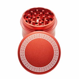 Aztec Red Portable Aluminum Weed Grinder – 4 Piece Design