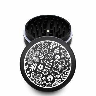 USA Made The Puck® Grinder: Bloom, Black, 3.500 inch [90mm], 2 Piece