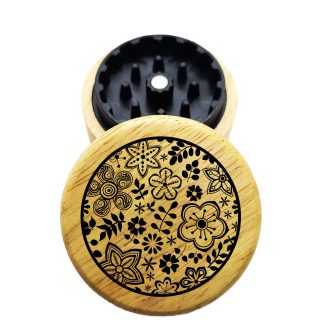 The Hybrid™ Mini Grinder: Bloom – Mini Wooden Herb Grinder 2.3" Wood Top