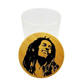 Bob Marley Cannabis Stash Jar 200ml – Airtight Herb Storage Container Glass Bamboo Lid