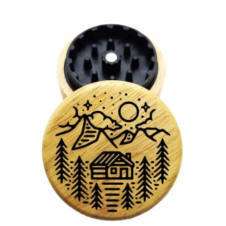 The Hybrid™ Mini Grinder: Cabin Trees – Compact Wooden Herb Grinder 2.3"
