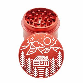 Cabin Trees Red Small Weed Grinder – 4 Part Grinder