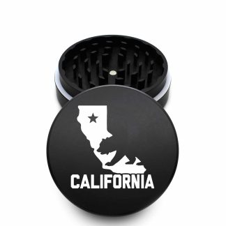 USA Made The Puck® Grinder: Cali Bear, Black, 3.500 inch [90mm], 2 Piece