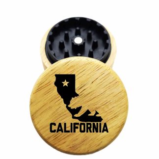 The Hybrid™ Mini Grinder: Cali Bear – 2.3" Wooden Weed Grinder | Mini 2PC Herb Grinder
