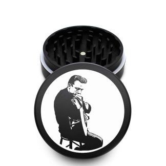 USA Made The Puck® Grinder: Johnny Cash 1, Black, 3.500 inch [90mm], 2 Piece