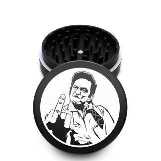 USA Made The Puck® Grinder: Johnny Cash 2, Black, 3.500 inch [90mm], 2 Piece