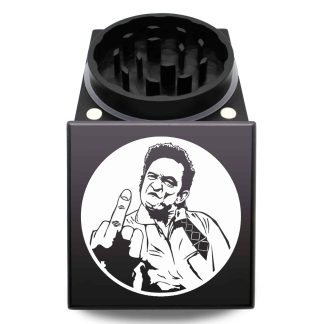 Johnny Cash 2 American Made Block Herb Grinder – Smooth Grinding Dual Piece Weed Mill