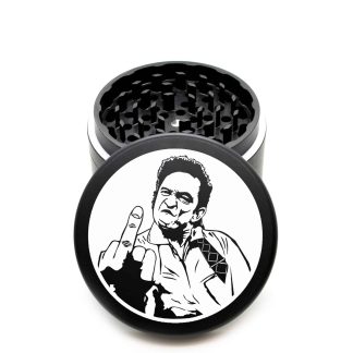 USA Made The Puck® Grinder: Johnny Cash 2 – Premium 90mm Black Weed Grinder