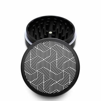 USA Made The Puck® Grinder: Cubic V2, Black, 3.500 inch [90mm], 2 Piece