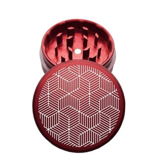 USA Made: Cubic V2, The Puck® Grinder, Gen II, Red, 63mm, 2-Piece