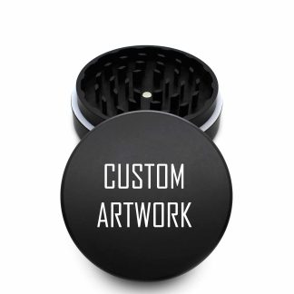 USA Made The Puck® Grinder: Custom Design, Black, 3.500 inch [90mm], 2 Piece