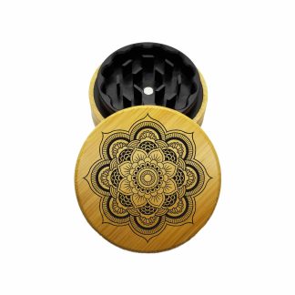 USA Made The Puck® Hybrid™ Grinder: Dahlia – 70mm Wooden Herb Grinder – Two Piece Setup