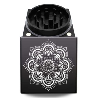 Dahlia Mandala USA Built Cubed Weed Grinder – Premium 65mm Two Piece Herb Mill