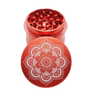 Dahlia Red Mini Herb Crusher – Aluminum 4 Piece Grinder