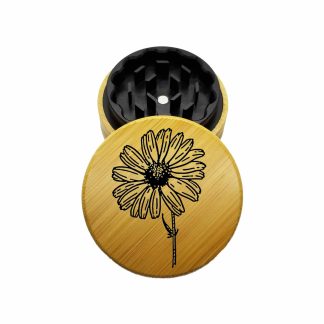USA Made The Puck® Hybrid™ Grinder: Daisy – 2.75" Wood Top Weed Grinder – 2PC Herb Grinder
