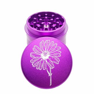 Daisy Purple Aluminum Herb Grinder – Small Crusher