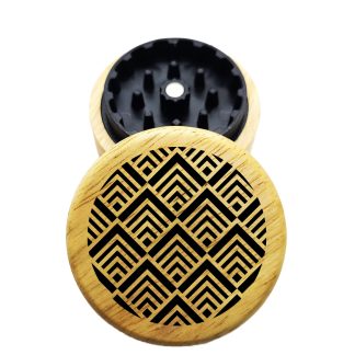 The Hybrid™ Mini Grinder: Energy Mandala – Compact Wooden Weed Grinder 2.3"
