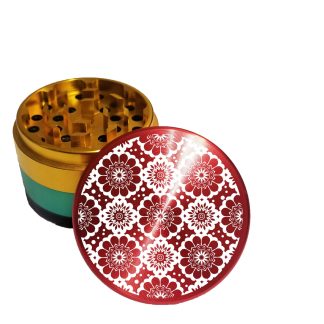 Flowers Rasta Theme Full Size Grinder – Best Premium Aluminum Weed Grinder
