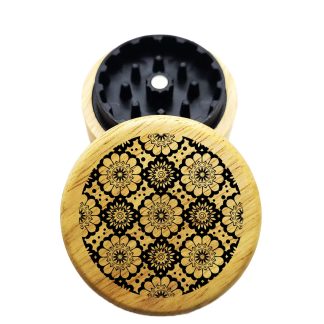 The Hybrid™ Mini Grinder: Flowers – Mini Wood Top Herb Grinder 2.3" Two Piece
