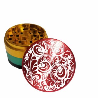 FOMC Large Rasta Aluminum Weed Grinder – Best 4 Piece Herb Crusher