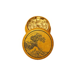 Great Wave Mini Wooden Weed Grinder – Compact 2 Piece Herb Grinder