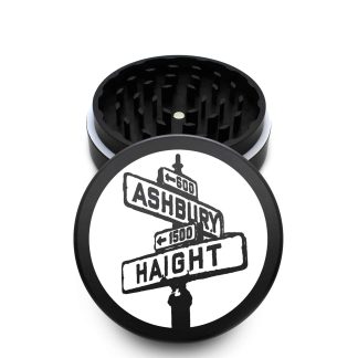 USA Made The Puck® Grinder: Haight x Ashbury San Francisco, Black, 3.500 inch [90mm], 2 Piece