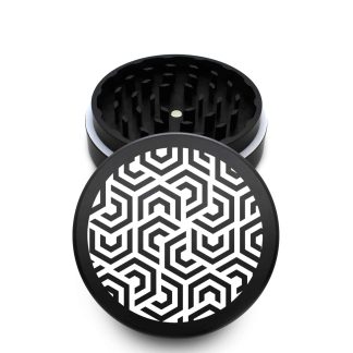 USA Made The Puck® Grinder: Hexomatic, Black, 3.500 inch [90mm], 2 Piece