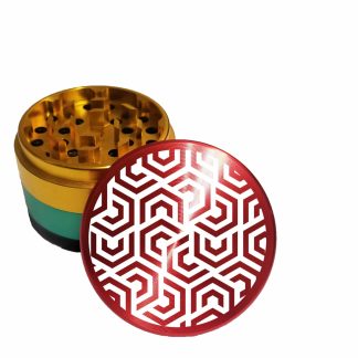 Hexomatic 2.5" Rasta Edition Herb Grinder – Large Kief Catcher Crusher
