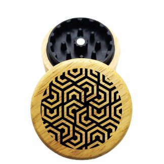 The Hybrid™ Mini Grinder: Hexomatic – 2.3" Wooden Weed Grinder – Compact Herb Grinder