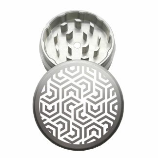 USA Made: Hexomatic, The Puck® Grinder, Gen II, Silver, 63mm, 2-Piece