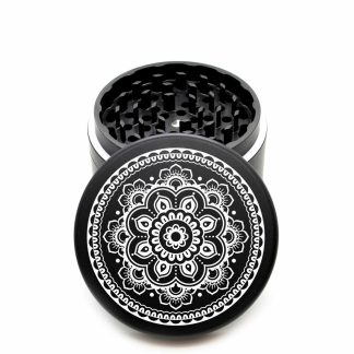 USA Made The Puck® Grinder: Hibiscus – 90mm Black Premium Herb Grinder