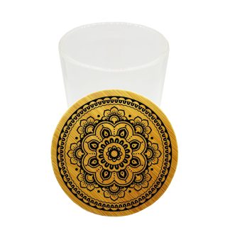 Hibiscus Mandala Weed Jar Airtight – Herb Storage Glass Bamboo Lid