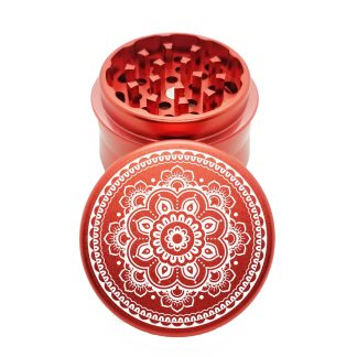 Hibiscus Red Aluminum Weed Grinder – 4 Piece Design