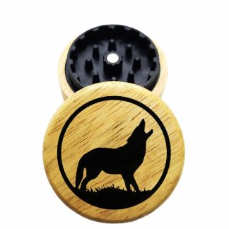 The Hybrid™ Mini Grinder: Howling – 2.3" Wooden Herb Grinder – Compact 2PC