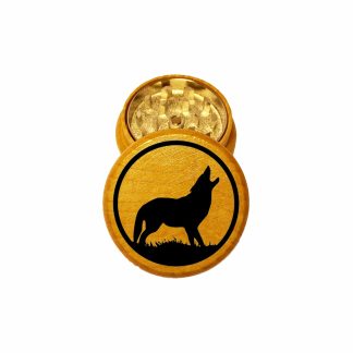 Howling Wolf Mini Wood Herb Grinder – Compact Two Piece Grinder