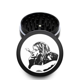 USA Made The Puck® Grinder: Kurt Cobain, Black, 3.500 inch [90mm], 2 Piece