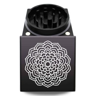Larkspur Mandala USA CNC Square Weed Grinder – Smooth Grinding Dual Piece Herb Crusher