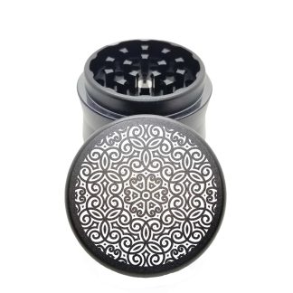 Loopy Mandala Black Mini Herb Grinder – Portable Weed Crusher