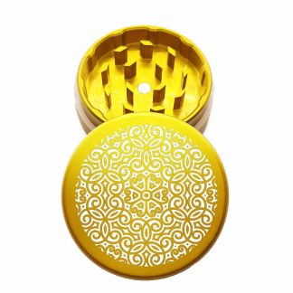 USA Made: Loopy Mandala, The Puck® Grinder, Gen II, Gold, 63mm, 2-Piece