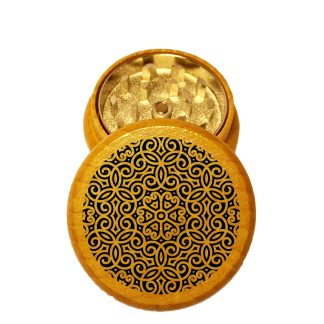 Loopy Mandala Mini Wooden Weed Grinder – Compact Herb Grinder