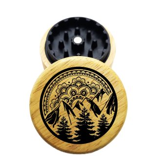 The Hybrid™ Mini Grinder: MTMD – Mini Wooden Herb Grinder 2.3" Wood Top